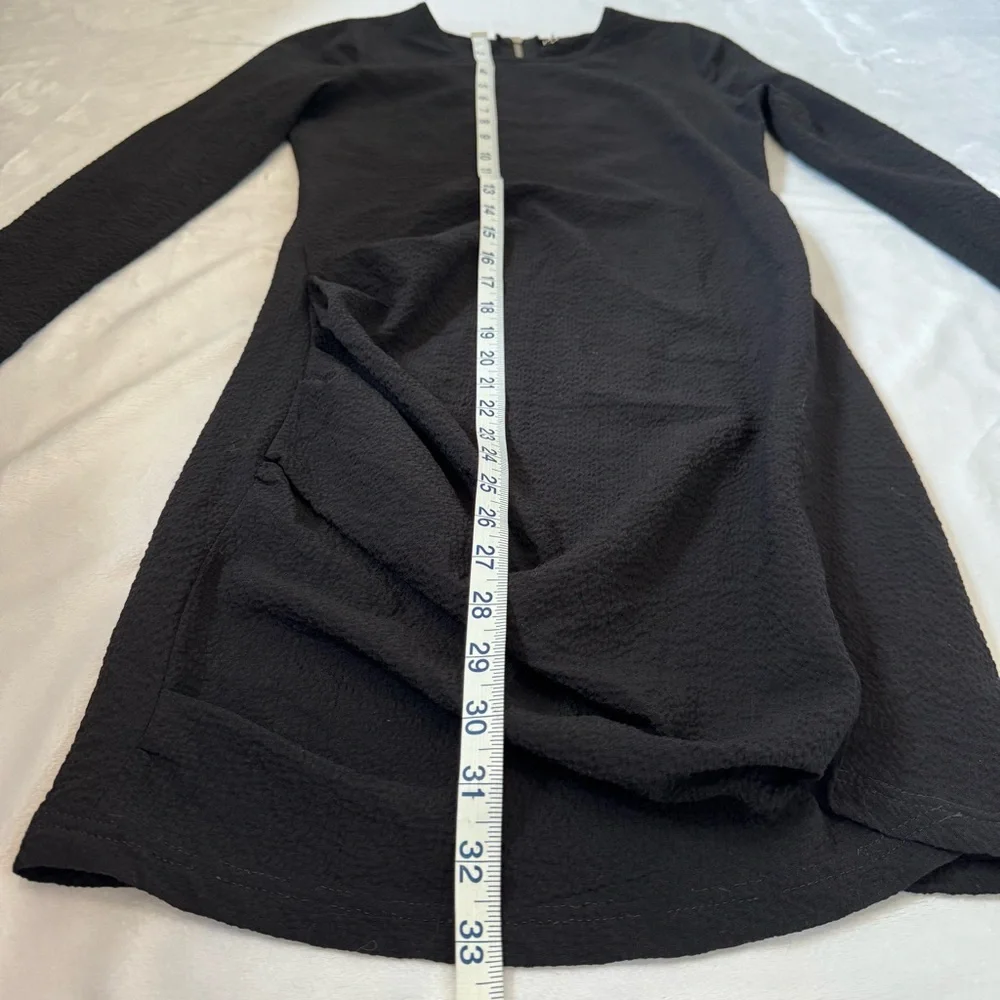 Black Asymmetrical Mini Dress LBD Modern Minimal IRO Diana US XS / 2 - Picture 5 of 10